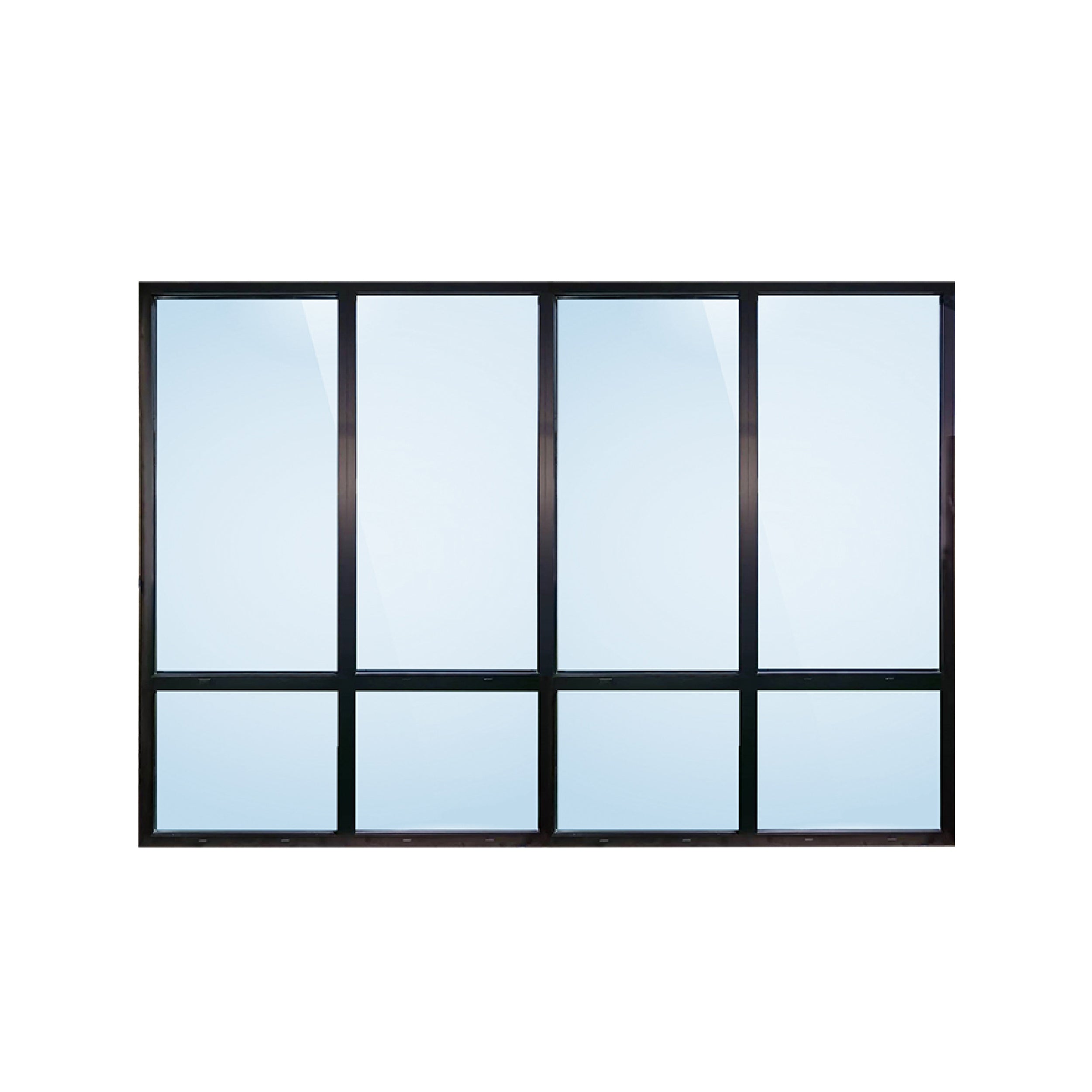Large-format fixed picture window with narrow aluminum sightlines