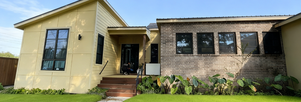 Residence in Chalmette, Louisiana glazed with the same aluminum window line
